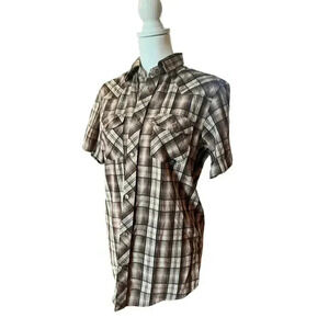 COSTAL short sleeve button up pearl snap buttons mens size small